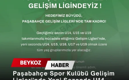 Paşabahçe Spor Kulübü Gelişim Ligleri'nde Yeni Sezonda U14, U15, U16, U17 ve U19 Takımlarıyla Yer Alacak