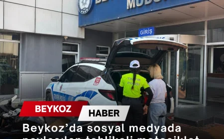 Beykoz’da sosyal medyada paylaşılan tehlikeli motosiklet sürüşüne 18 bin 719 lira ceza