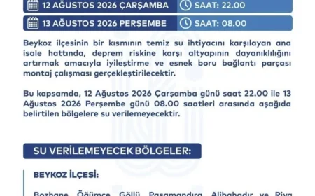 İSKİ duyurdu: Beykoz’un 6 mahallesinde 10 saatlik su kesintisi uygulanacak