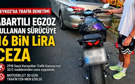 Beykoz’da abartılı egzoz kullanan motosiklet sürücüsüne 16 bin lira ceza