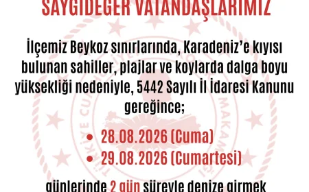 Beykoz Kaymakamlığından denize girme yasağı: Karadeniz kıyılarında 2 gün uygulanacak
