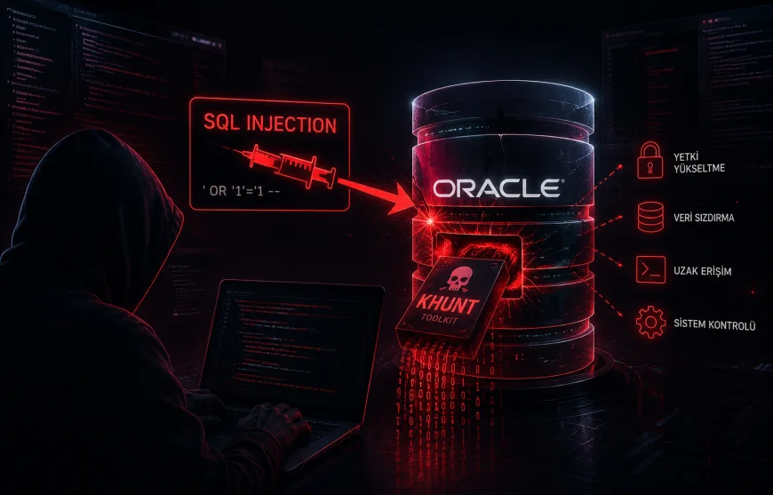 Hackerlar SQL injection açığı üzerinden khunt araç setini doğrudan Oracle veri tabanına yerleştirdi