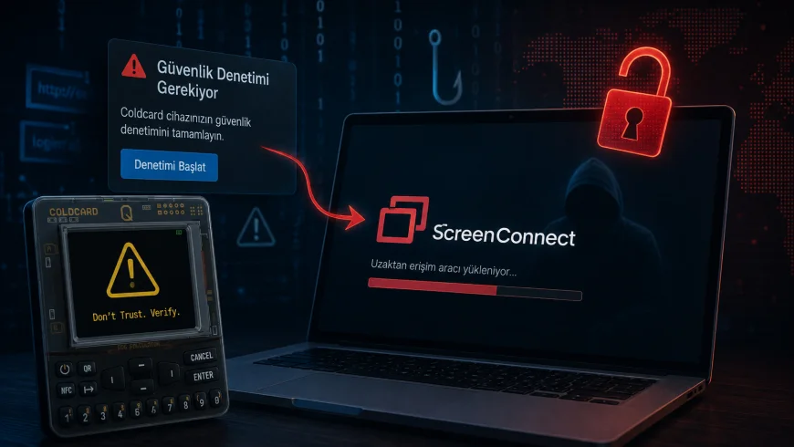 COLDCARD güvenlik denetimi bahanesiyle gönderilen kimlik avı saldırısı ScreenConnect uzaktan erişim aracını yüklüyor