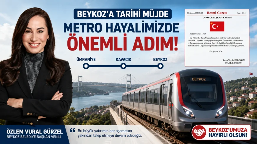 Beykoz Belediye Başkan Vekili Özlem Vural Gürzel: “Ümraniye–Kavacık–Beykoz Raylı Sistem Hattı için önemli bir adım atıldı”