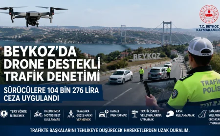 Beykoz’da drone destekli trafik denetimi: Sürücülere 104 bin 276 lira ceza uygulandı