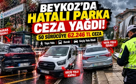 Beykoz’da Hatalı Park Denetiminde 50 Sürücüye 62 Bin 246 Lira Ceza Uygulandı