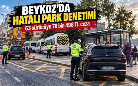 Beykoz’da hatalı park denetimi: 63 sürücüye 78 bin 498 lira ceza uygulandı