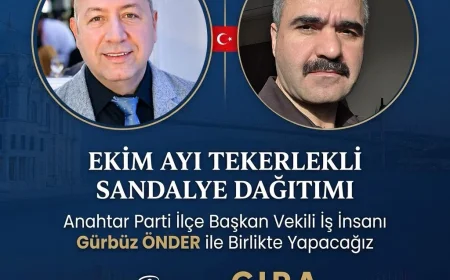 Remzi Çıra ekim ayı tekerlekli sandalye dağıtımını Gürbüz Önder ile gerçekleştirecek