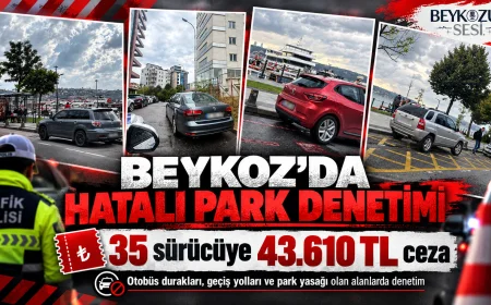 Beykoz’da hatalı park denetimi: 35 sürücüye toplam 43 bin 610 lira ceza uygulandı