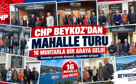 CHP Beykoz İlçe Başkanı Remzi Şen öncülüğünde muhtar ziyaretlerinde 16 mahalleye ulaşıldı