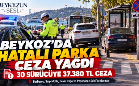 Beykoz’da hatalı park denetiminde 30 sürücüye 37 bin 380 lira ceza uygulandı