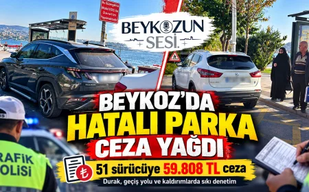 Beykoz İlçe Emniyet Müdürlüğünden Hatalı Park Denetimi: 51 Sürücüye 59 Bin 808 TL Ceza