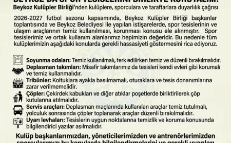 Beykoz Amatör Spor Kulüpler Birliğinden Spor Tesisleri ve Servis Araçlarının Korunması İçin Ortak Sorumluluk Çağrısı