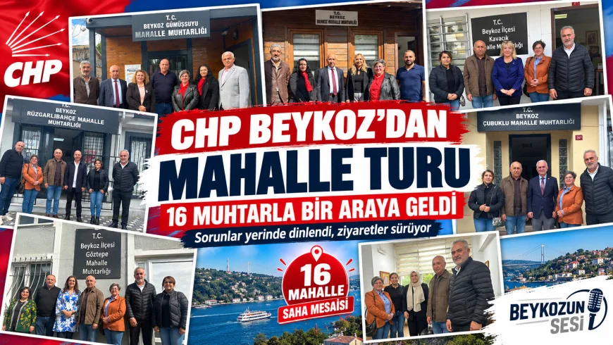 CHP Beykoz İlçe Başkanı Remzi Şen öncülüğünde muhtar ziyaretlerinde 16 mahalleye ulaşıldı