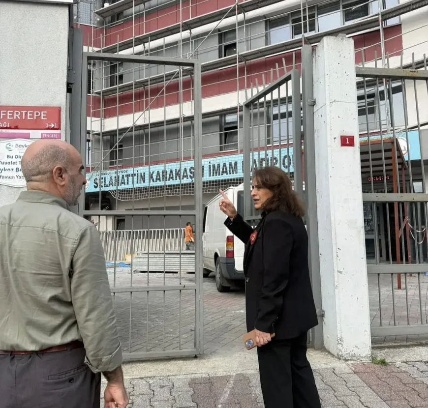 Beykoz İlçe Millî Eğitim Müdürü Sevcenur Özcan, Selahattin Karakaşlı İmam Hatip Ortaokulu’ndaki Onarım Çalışmalarını İnceledi