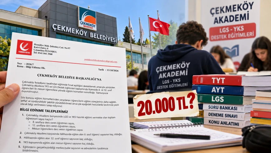 Yeniden Refah Partisi Çekmeköy İlçe Başkanlığından Belediyeye Çekmeköy Akademi İçin 20 Bin TL'lik Kaynak Gideri Sorusu