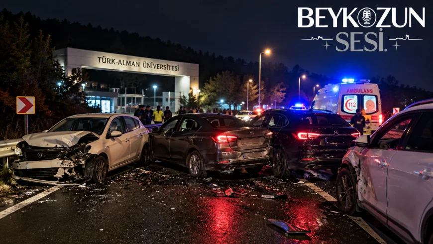 İstanbul Beykoz’da Türk-Alman Üniversitesi Dönüş Yolunda 4 Araçlı Trafik Kazası Meydana Geldi